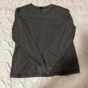 Size small waffle long sleeve dark gray top.